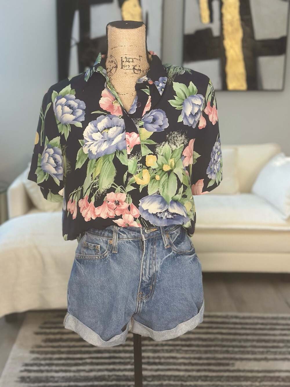 Alfred Dunner Petite Size 10 Floral Short Sleeve Blouse